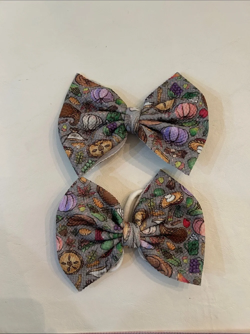 Fall Print Hair Bows
